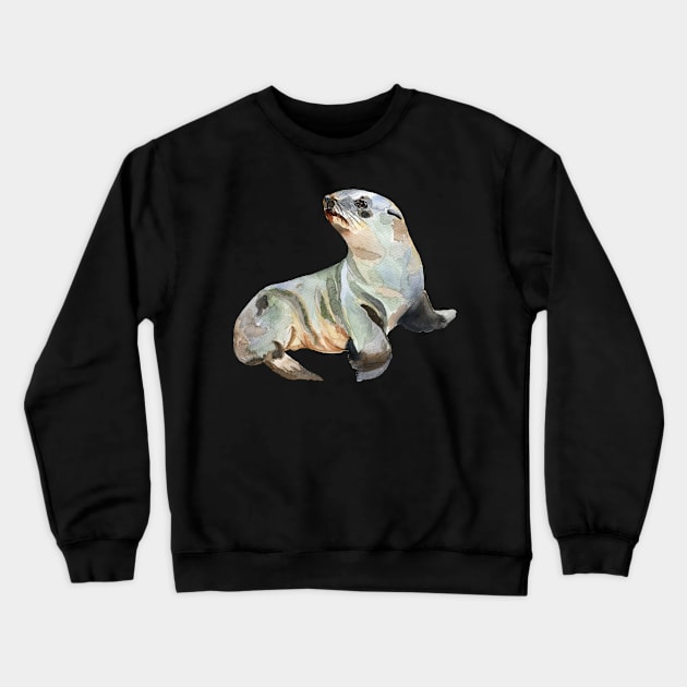 Fur seal Crewneck Sweatshirt by Irina_Reznikova